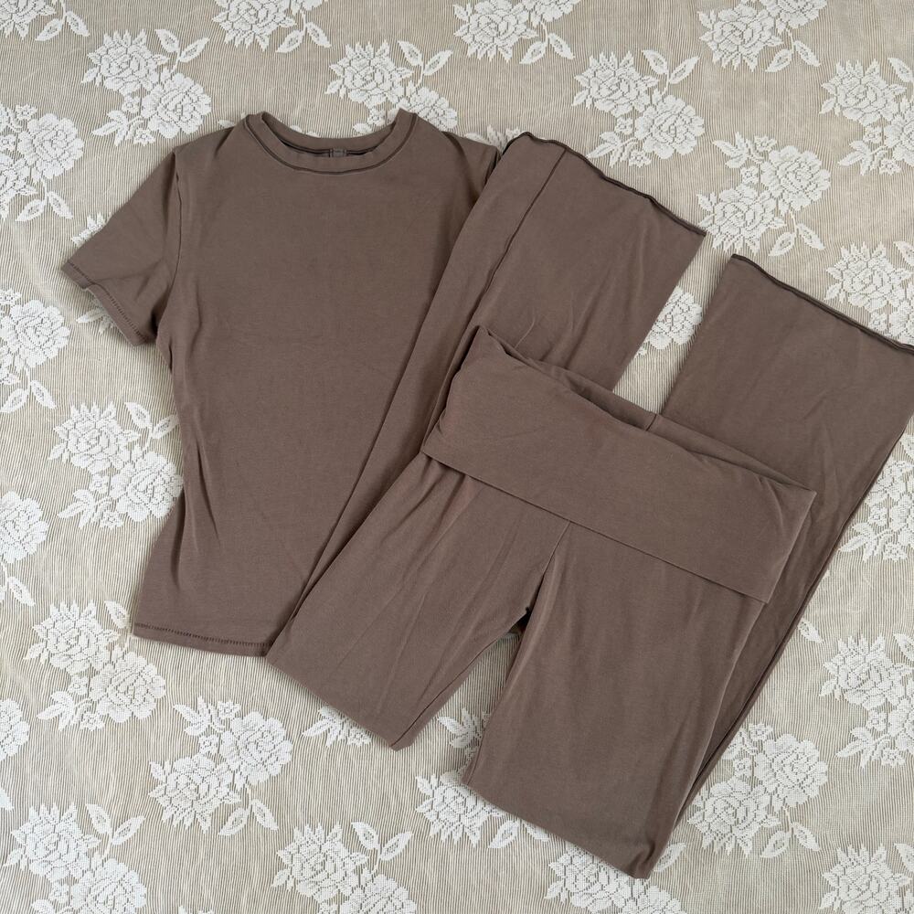 SKIMS Brown 2 Piece Set Size Small
